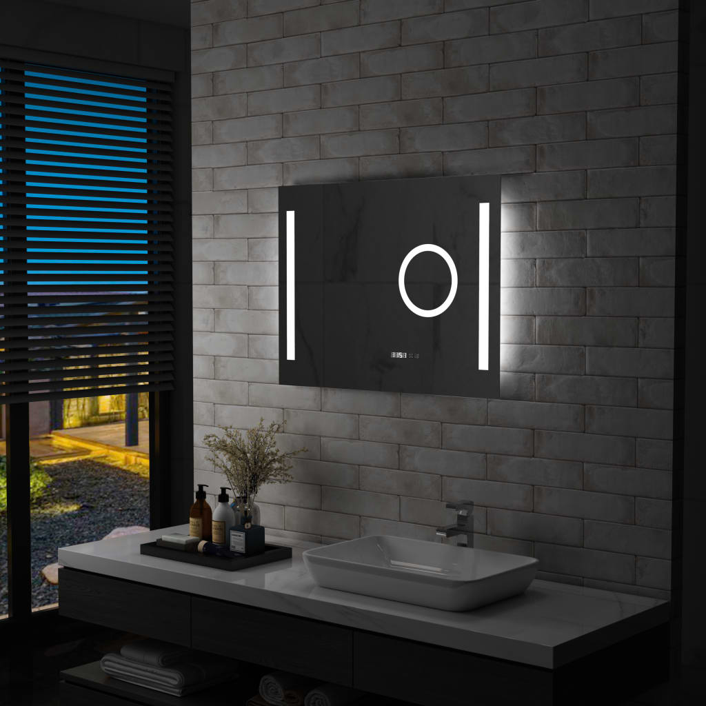 LED de espejo de baño Vidaxl con sensor táctil 80x60 cm