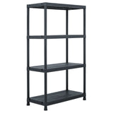 Vidaxl Storage rack 200 kg 80x40x138 cm in plastica nera