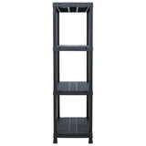 Vidaxl Storage rack 200 kg 80x40x138 cm in plastica nera