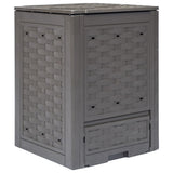 Vidaxl -Kompostbehälter 300 L 60x60x83 cm Plastik Rattan Braun