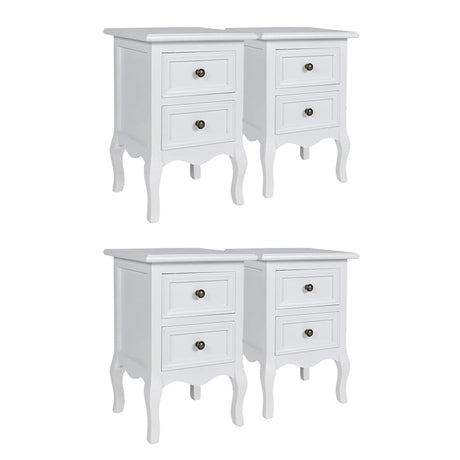 Vidaxl nachtkastjes met 2 lades 4 st mdf wit