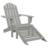 Vidaxl tuinstoel met voetenbank hout grijs