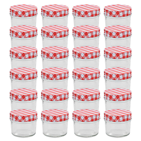 Vidaxl -Marmeladengläser mit roten Deckeln 24 St 110 ml Glas