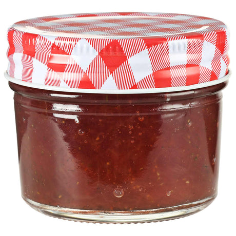 Vidaxl -Marmeladengläser mit roten Deckeln 24 St 110 ml Glas