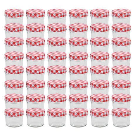 Vidaxl -Marmeladengläser mit roten Deckeln 48 ST 110 ml Glas