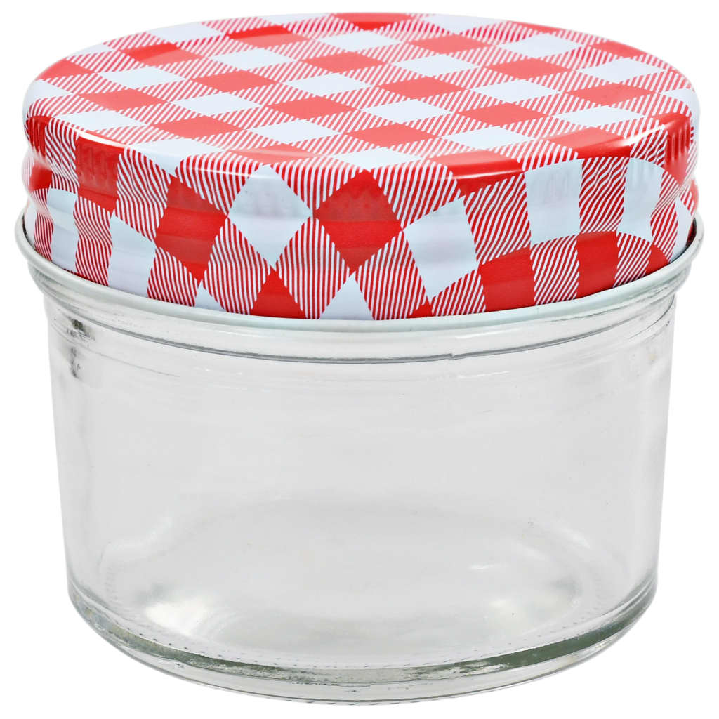 Vidaxl Jam -burkar med röda lock 48 ST 110 ml glas