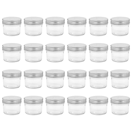 Vidaxl -Marmeladengläser mit silberfarbenen Deckel 24 St 110 ml Glas