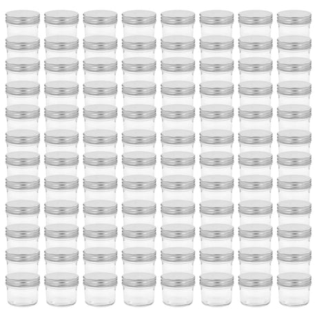 Vidaxl jampotten met zilverkleurige deksels 96 st 110 ml glas