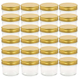 Vidaxxl Marmeladengläser mit goldfarbenem Deckel 24 Stück 110 ml Glas