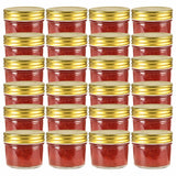 Vidaxxl Marmeladengläser mit goldfarbenem Deckel 24 Stück 110 ml Glas