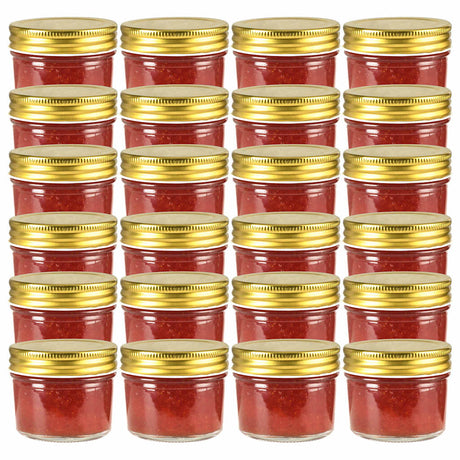 Vidaxl -Marmeladengläser mit goldfarbenen Deckeln 24 St 110 ml Glas