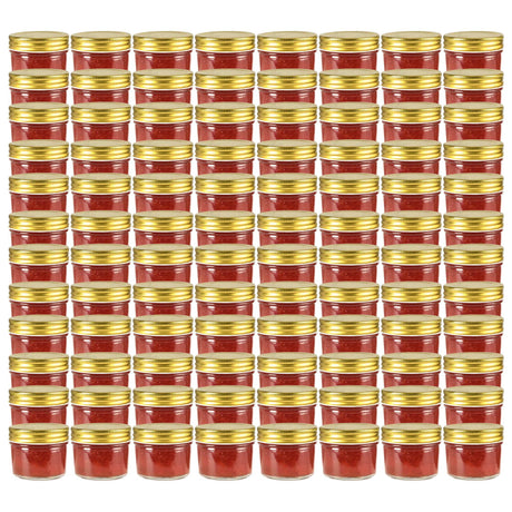 Vidaxl jampotten met goudkleurige deksels 96 st 110 ml glas