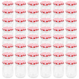 Vidaxl -Marmeladengläser mit roten Deckeln 48 Stcs 230 ml Glas