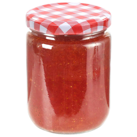 Vidaxl -Marmeladengläser mit roten Deckeln 48 Stcs 230 ml Glas
