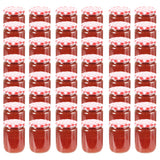 Vidaxl -Marmeladengläser mit roten Deckeln 48 Stcs 230 ml Glas
