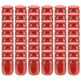 Vidaxl -Marmeladengläser mit roten Deckeln 48 Stcs 230 ml Glas