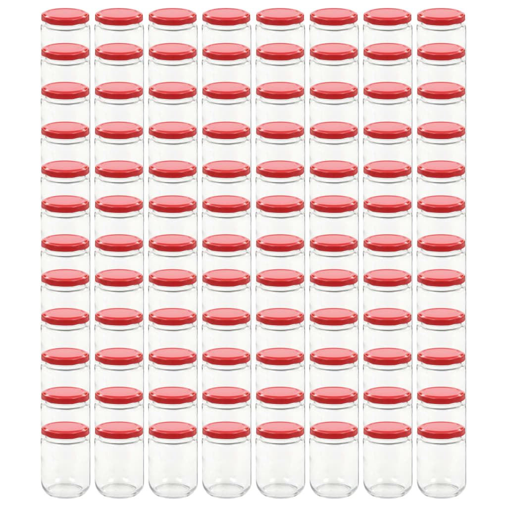 Vidaxl Jam -burkar med röda lock 96 ST 230 ml glas