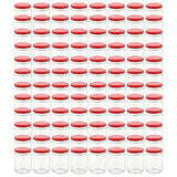 Vidaxl -Marmeladengläser mit roten Deckeln 96 ST 230 ml Glas
