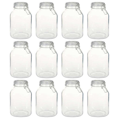 Vidaxl potten met sluiting 12 st 3 l glas