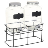 Vidaxl -Getränkespender 2 ST mit Standard 2 x 4 l Glas