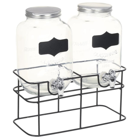 Vidaxl -Getränkespender 2 ST mit Standard 2 x 4 l Glas