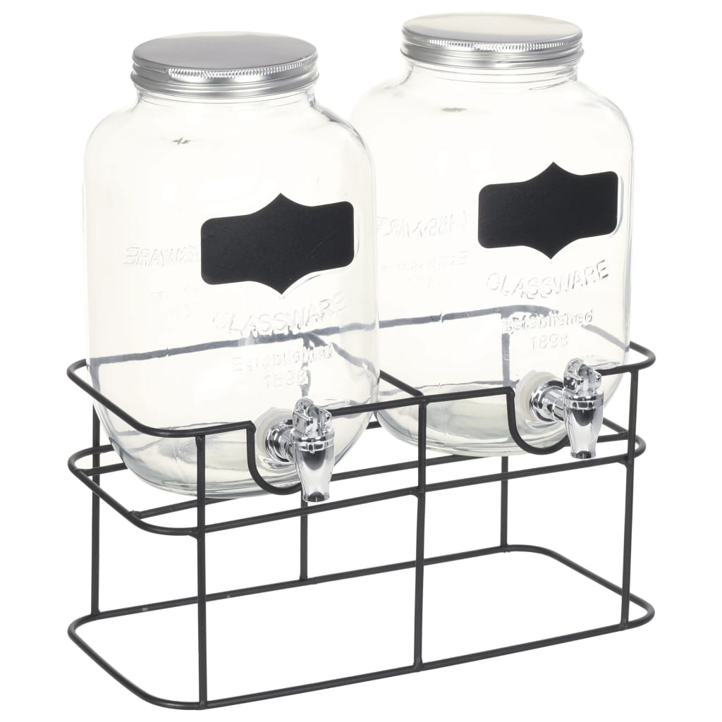 DISTRIBUTIONS DE DUISSEMENT VIDAXL 2 ST avec du verre standard 2 x 4 L