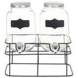 Vidaxl -Getränkespender 2 ST mit Standard 2 x 4 l Glas