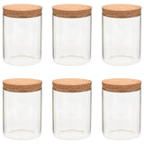 Vidaxl -Aufbewahrungstöpfe mit Korkdeckel 6 ST 650 ml Glas