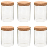 Vidaxl Storage pots with cork lid 6 st 650 ml glass