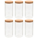 Vidaxl Storage pots with cork lid 6 st 1100 ml glass