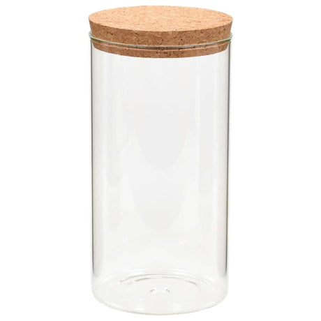 Vidaxl -Aufbewahrungstöpfe mit Korkdeckel 6 ST 1100 ml Glas