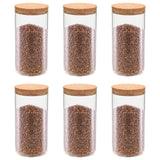 Vidaxl Storage pots with cork lid 6 st 1100 ml glass