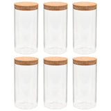 Vidaxl Storage pots with cork lid 6 st 1400 ml of glass