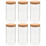 Vidaxl -Aufbewahrungstöpfe mit Korkdeckel 6 St 1400 ml Glas