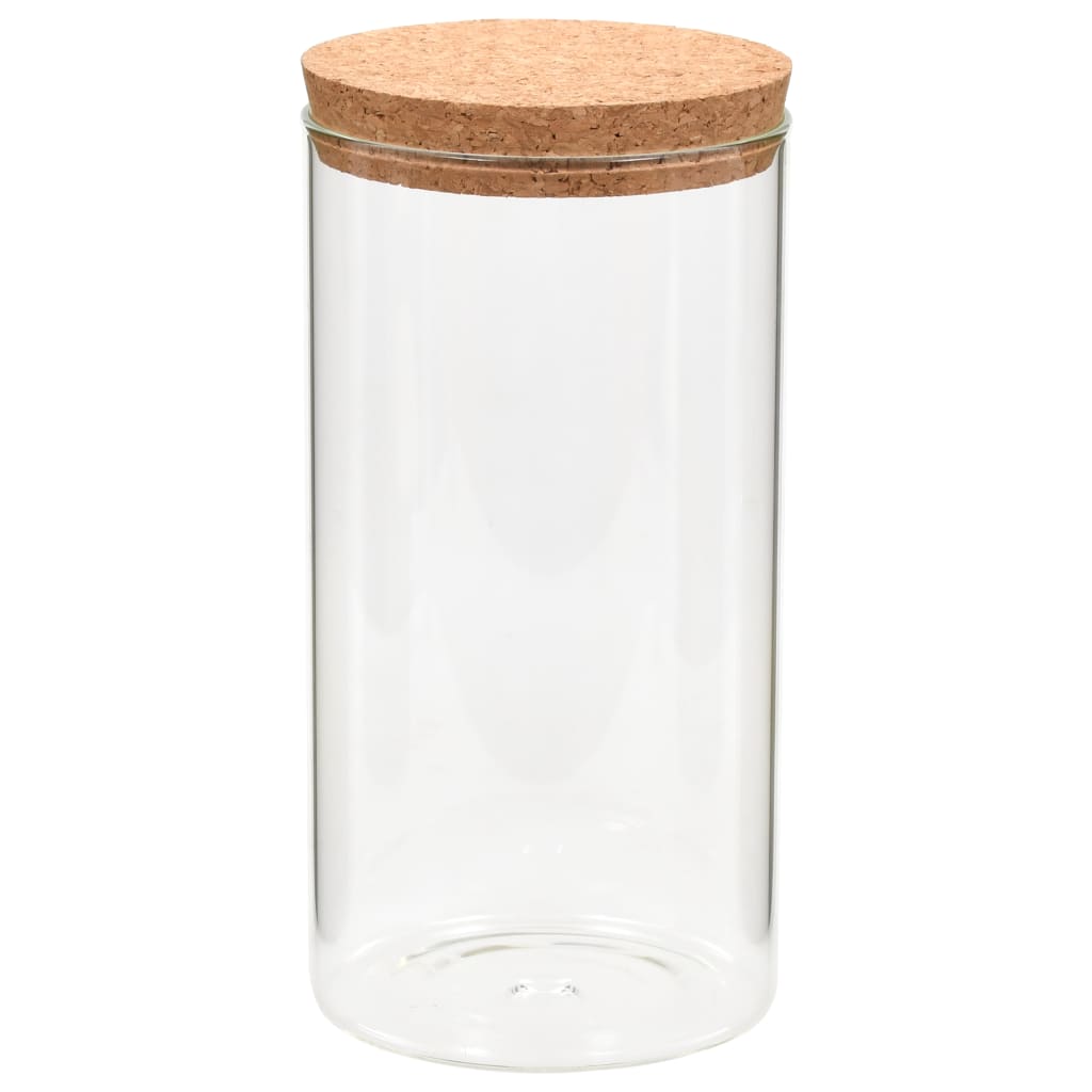 Vidaxl Storage pots with cork lid 6 st 1400 ml of glass