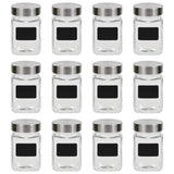 Vidaxl -Speichertöpfe mit Aufklebern 12 ST 300 ml
