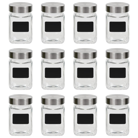 Vidaxl -Speichertöpfe mit Aufklebern 12 ST 300 ml