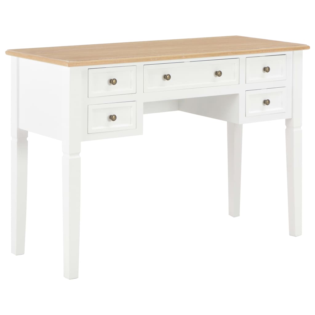 Vidaxl schrijftafel 109,5x45x77,5 cm hout wit