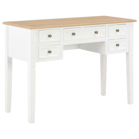 Vidaxl schrijftafel 109,5x45x77,5 cm hout wit