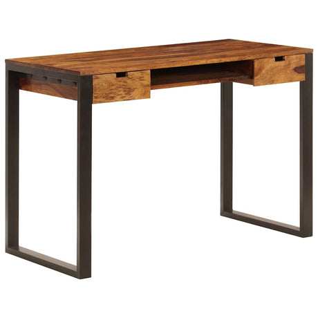 Vidaxl bureau 110x55x78 cm massief acaciahout en staal