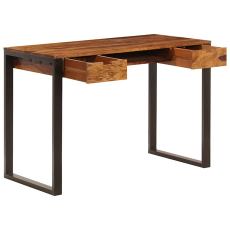 Vidaxl bureau 110x55x78 cm massief acaciahout en staal