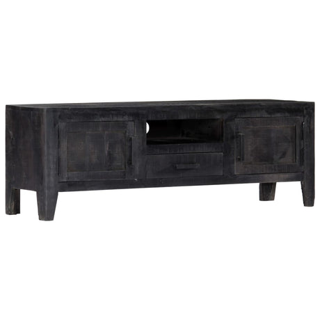 Vidaxl tv-meubel 118x30x40 cm massief mangohout zwart
