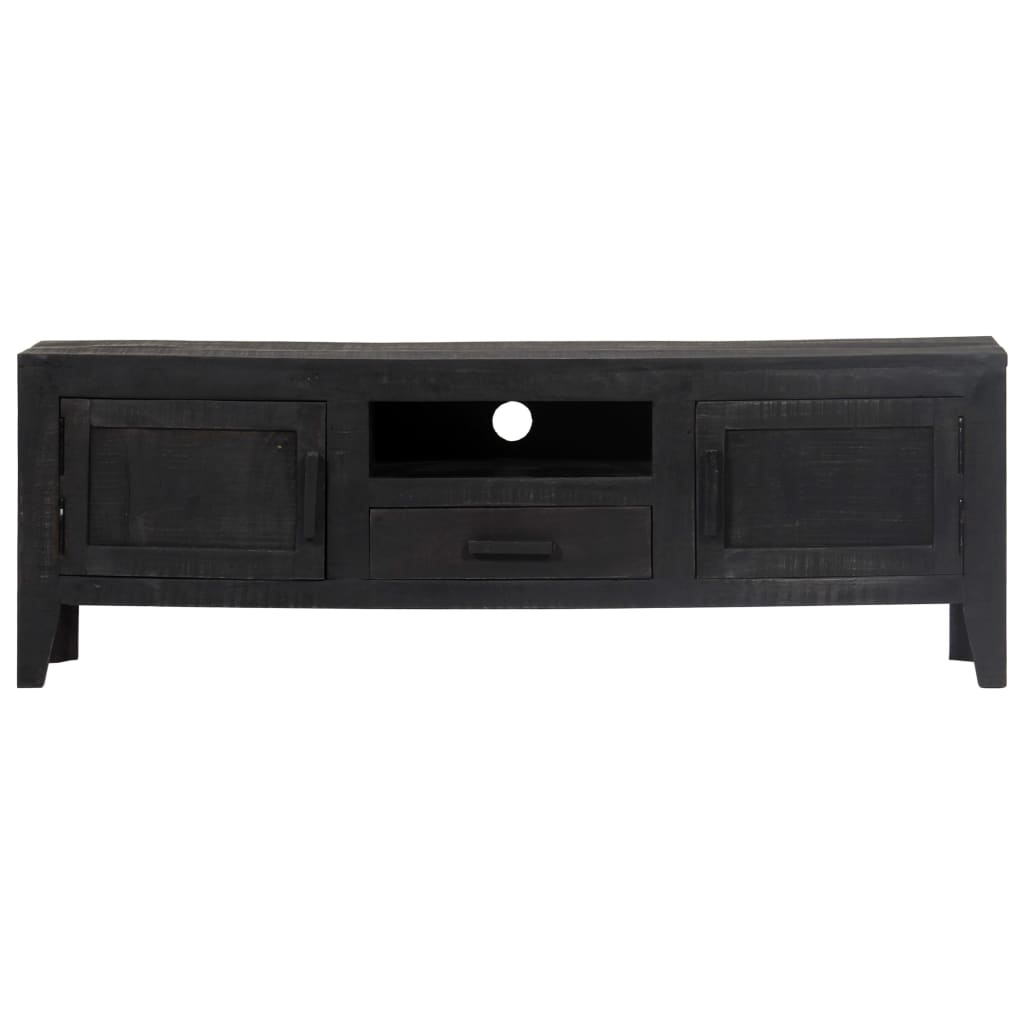 Vidaxl tv-meubel 118x30x40 cm massief mangohout zwart