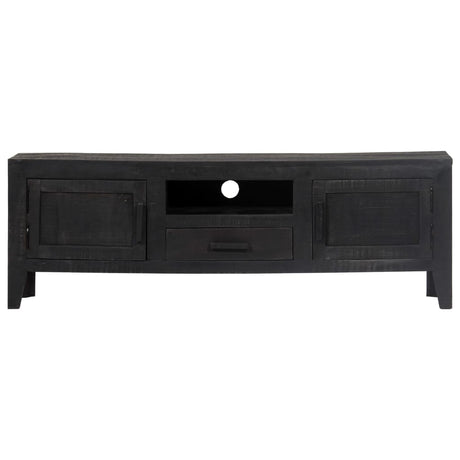 Vidaxl tv-meubel 118x30x40 cm massief mangohout zwart