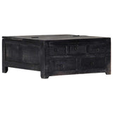 Vidaxl salontafel 65x65x30 cm massief mangohout zwart