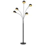 Vidaxl lamp standing 5xe14 200 cm black and gold