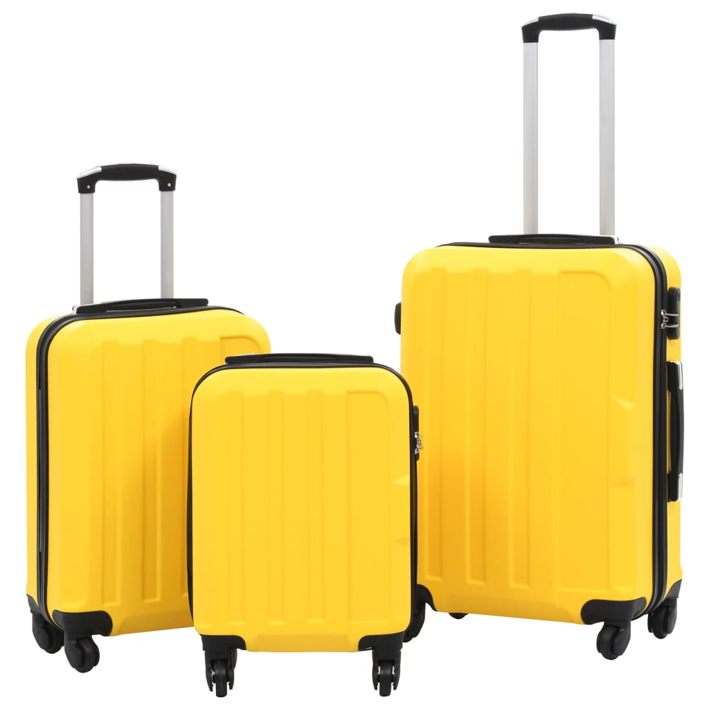 Vidaxl Ensemble de bagages durs en 3 parties jaunes