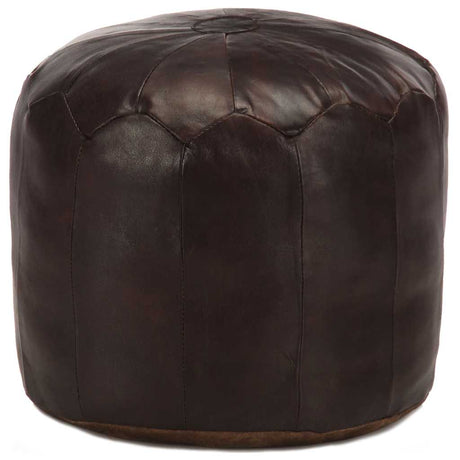 Vidaxl poef 40x35 cm echt geitenleer donkerbruin
