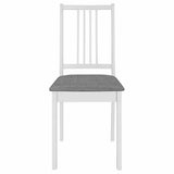 Vidaxl eetkamerstoelen met kussens 2 st massief hout wit