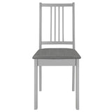 Vidaxl eetkamerstoelen met kussens 2 st massief hout grijs